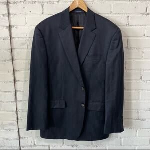 Ralph Lauren RRL Blue Pin Stripe Suit Jacket 42R Wool Blazer Sports Coat